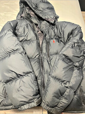 Polo Ralph Lauren Performance Hooded Down Puffer Jacket Gray